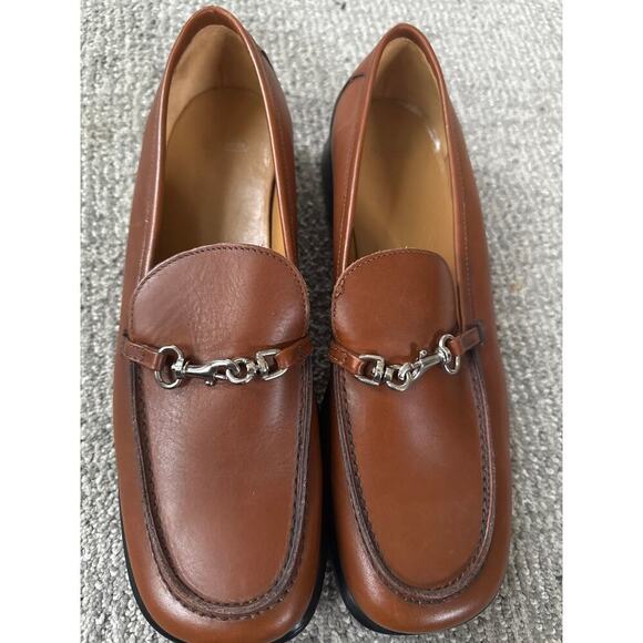 Coach Cherie cognac brown leather loafer womens size 10 EUC - Picture 1 of 8